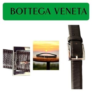 Bottega Veneta Brown Leather Unisex Leather Belt Size M